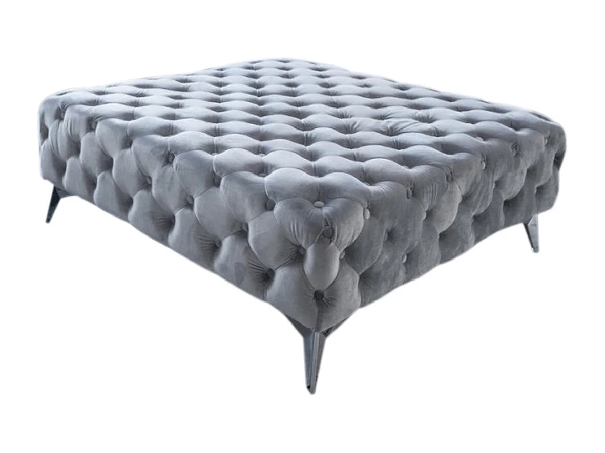 Polsterhocker - Silber Velvet - NARLA