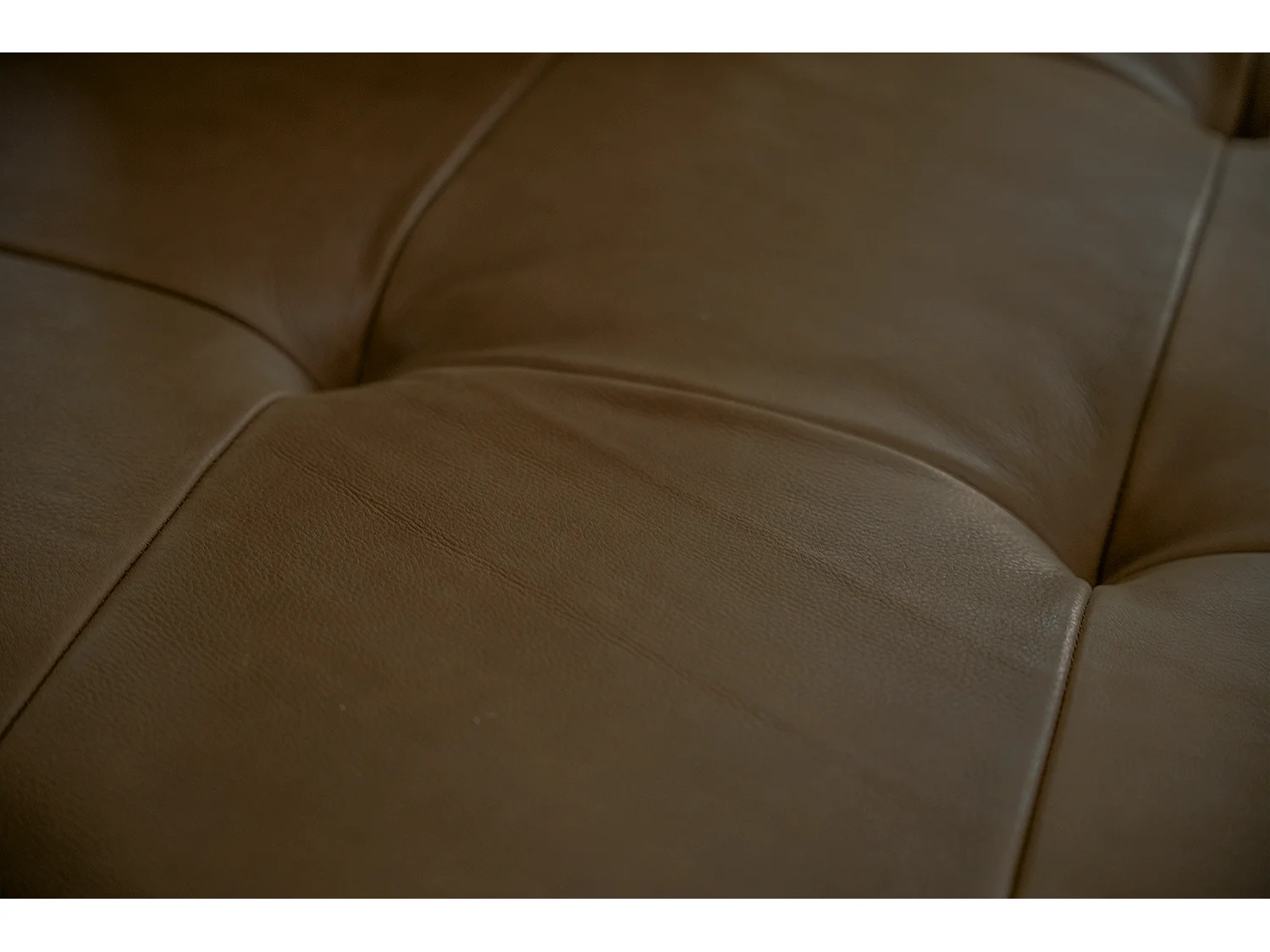 Pouf rembourré - brun foncé cuir - WIOLO