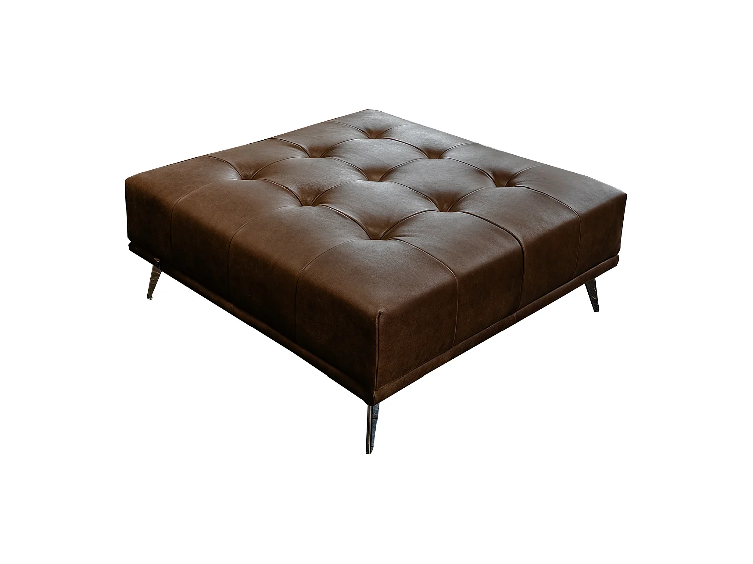 Polsterhocker - Dunkelbraun Leder - WIOLO
