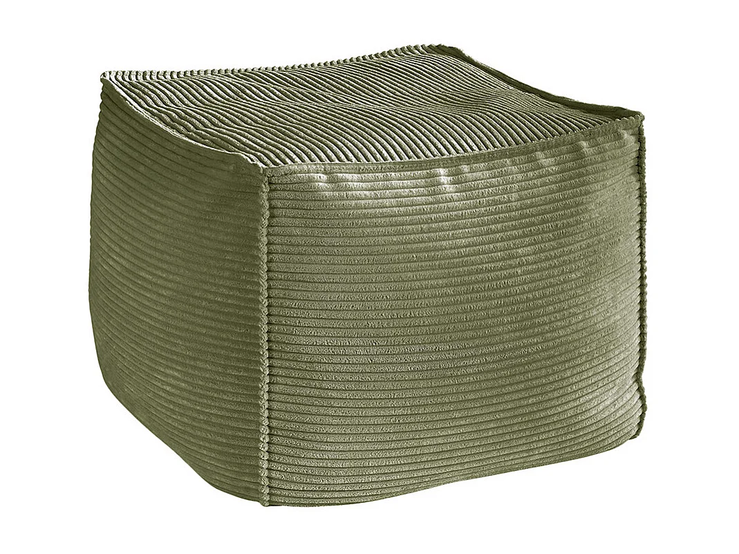 Pouf rembourré - Vert Velours côtelé - ALEA