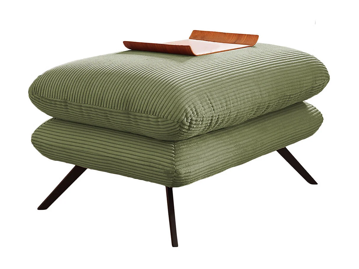 Pouf rembourré - Vert Velours côtelé - CHARME