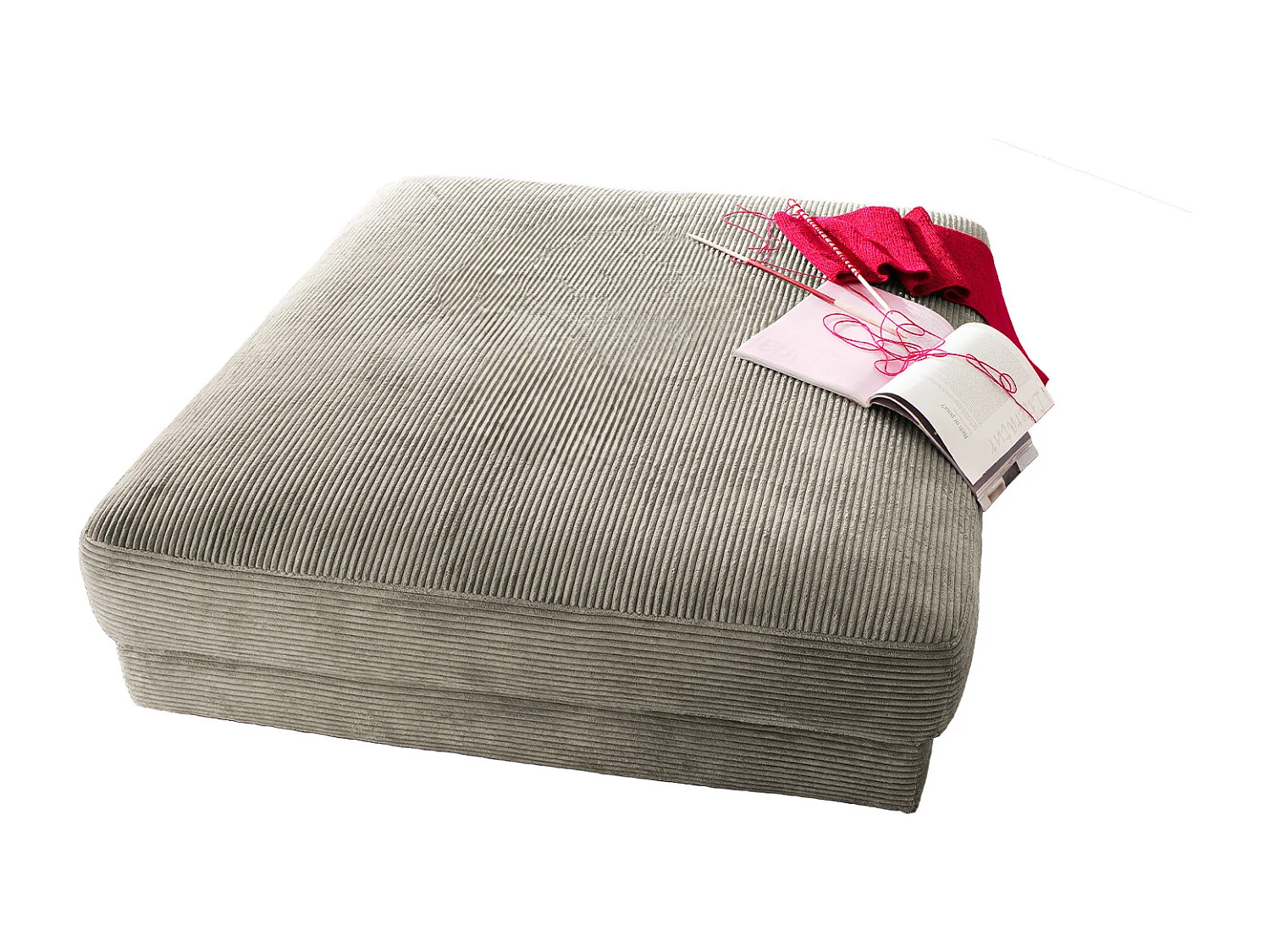 Polsterhocker - Silber Cord - MADELINE