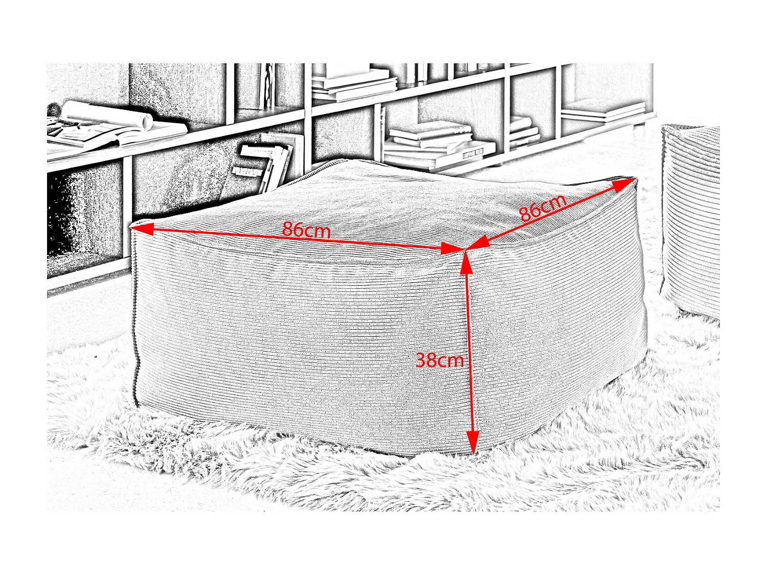 Hocker - Smaragdgrün Cord - ALEA