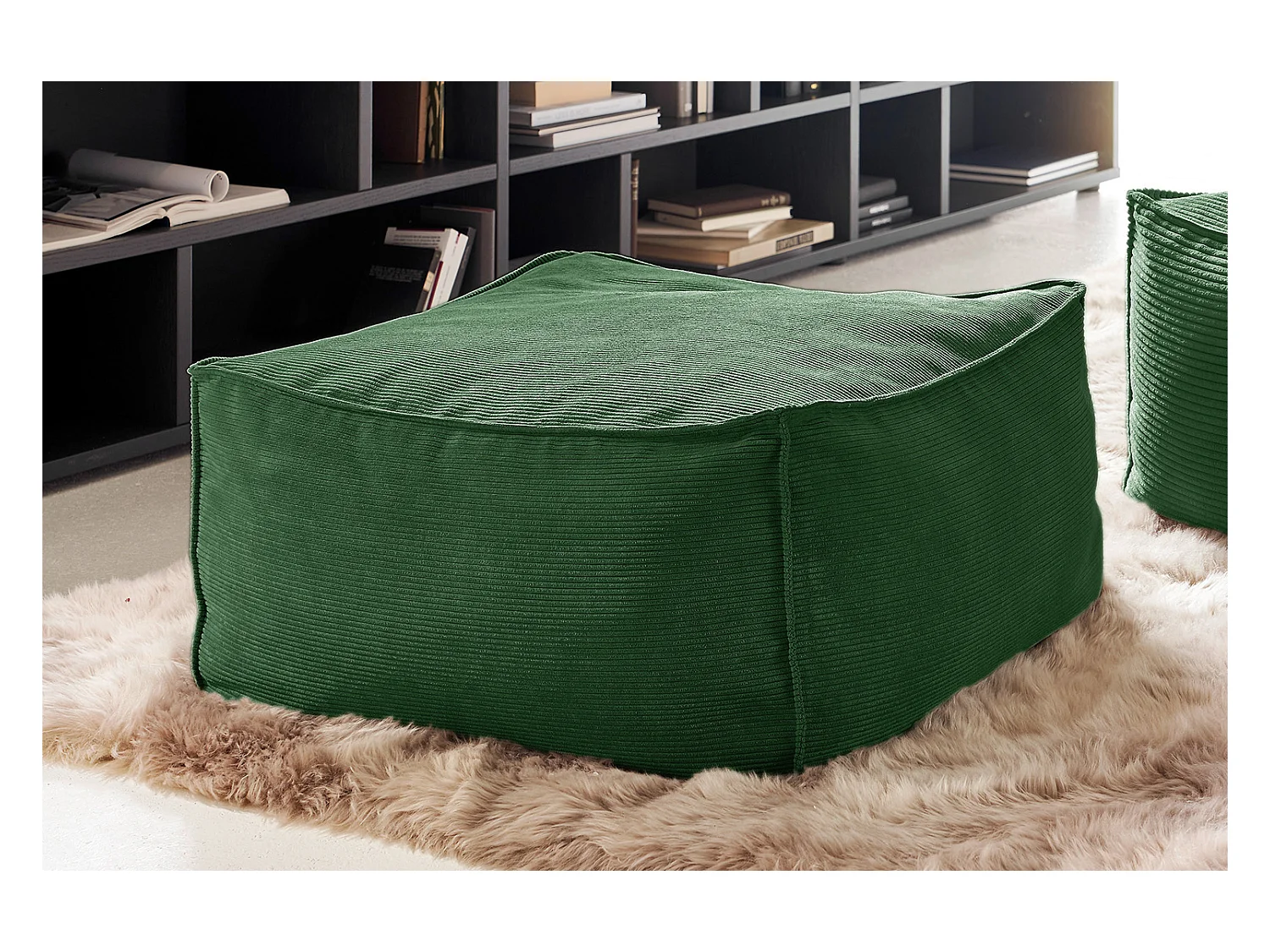Pouf - verde smeraldo Velluto a coste - ALEA