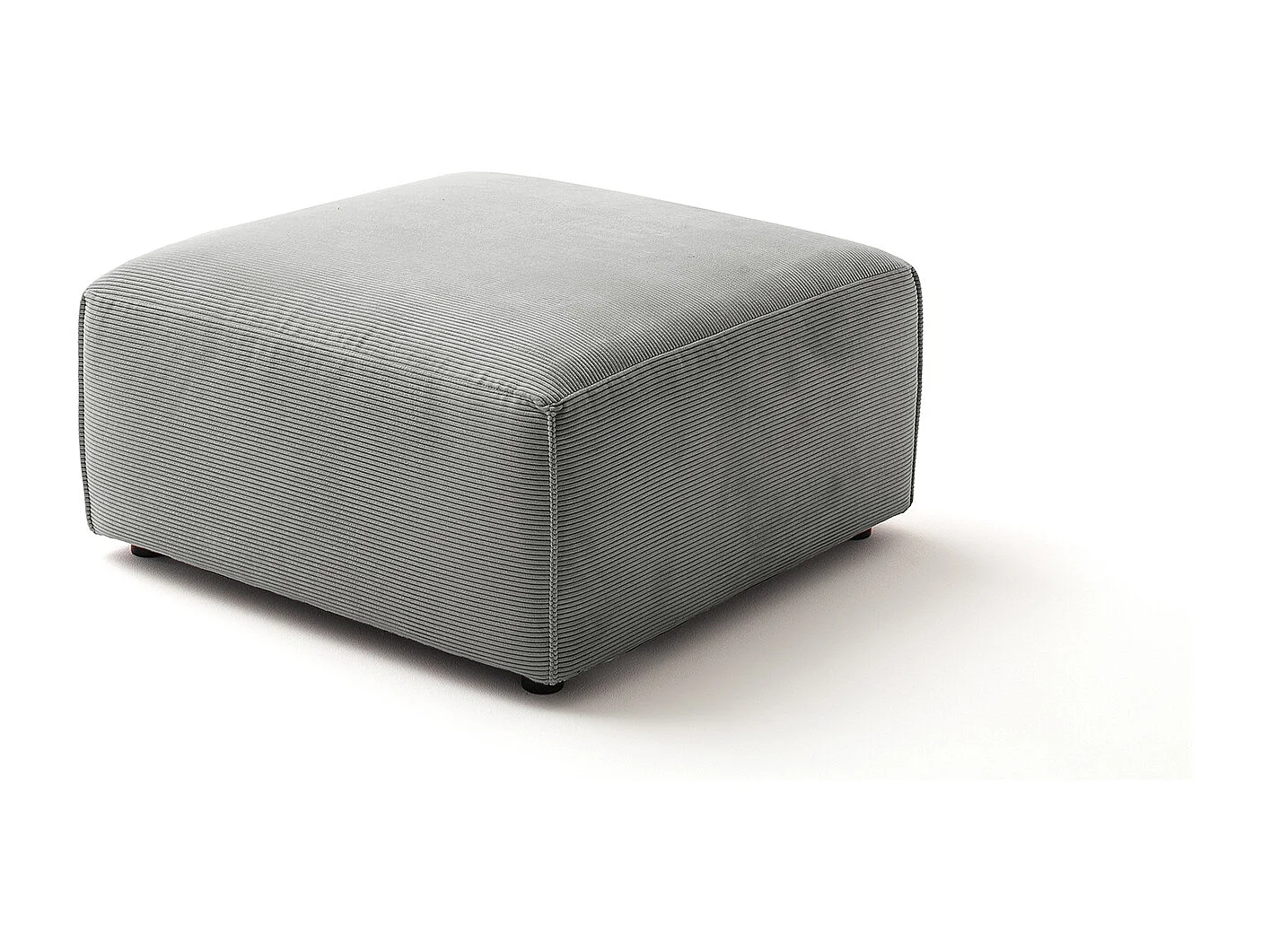 Pouf rembourré - Gris Velours côtelé - RANI