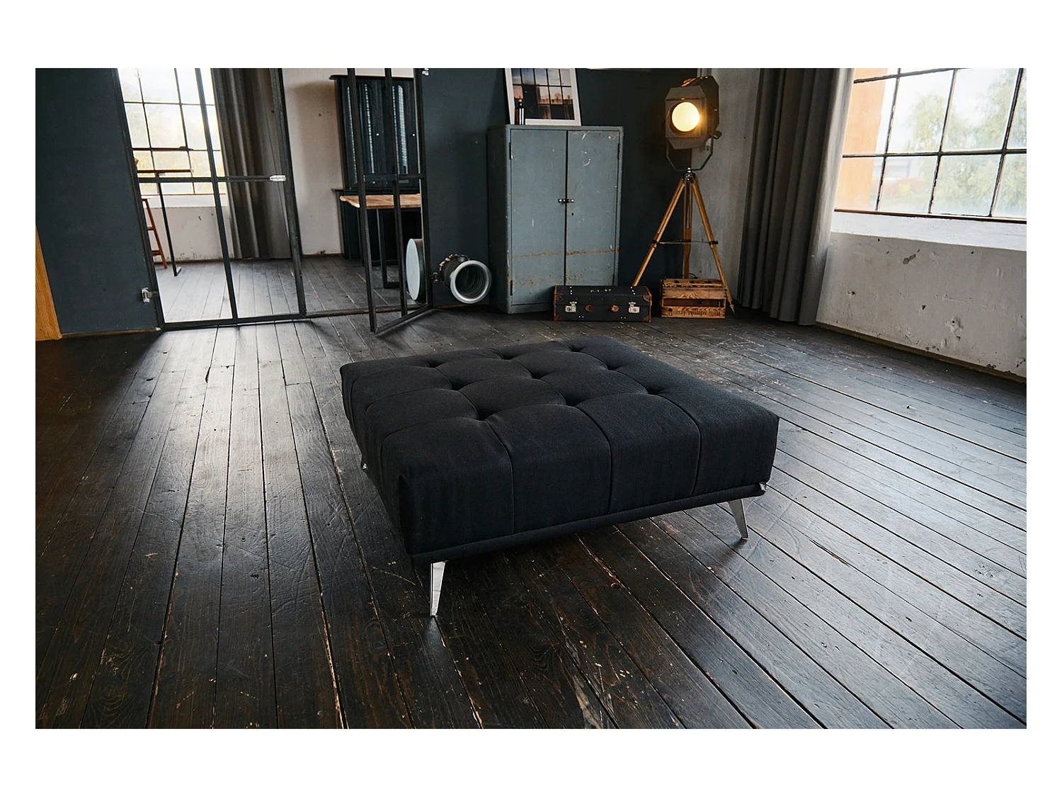 Hocker - Schwarz Webstoff - WIOLO