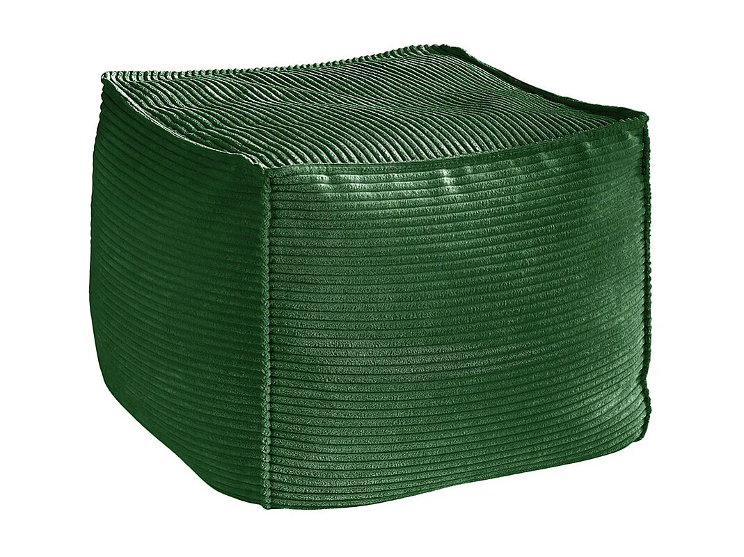 Pouf imbottito - verde smeraldo Velluto a coste - ALEA