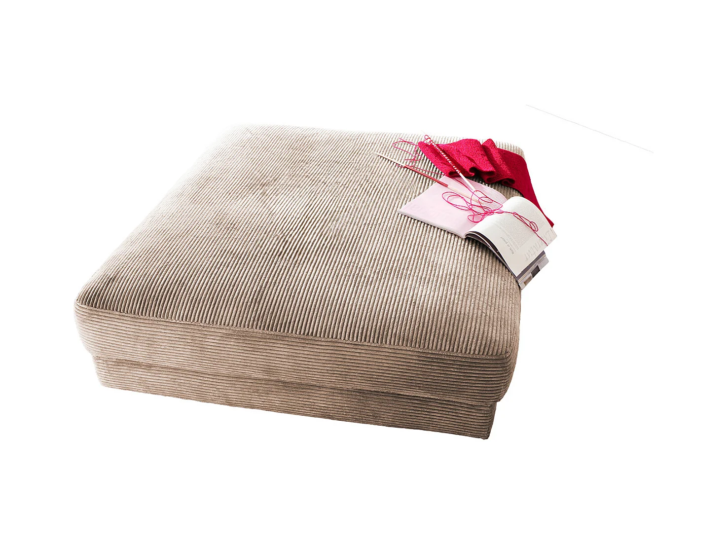 Polsterhocker - Taupe Cord - MADELINE