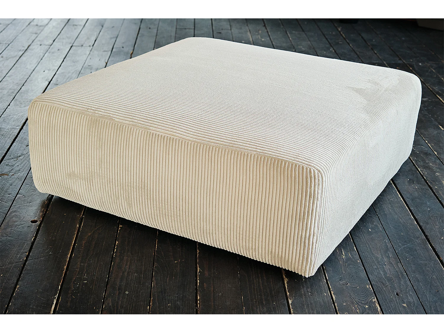 Polsterhocker - Cremeweiß Cord - WIOLO SOFT