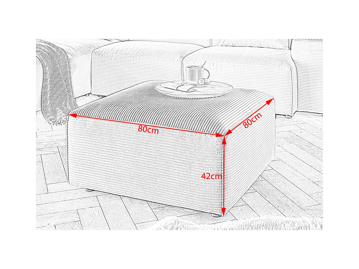 Gestoffeerde - Taupe Koord - RANI