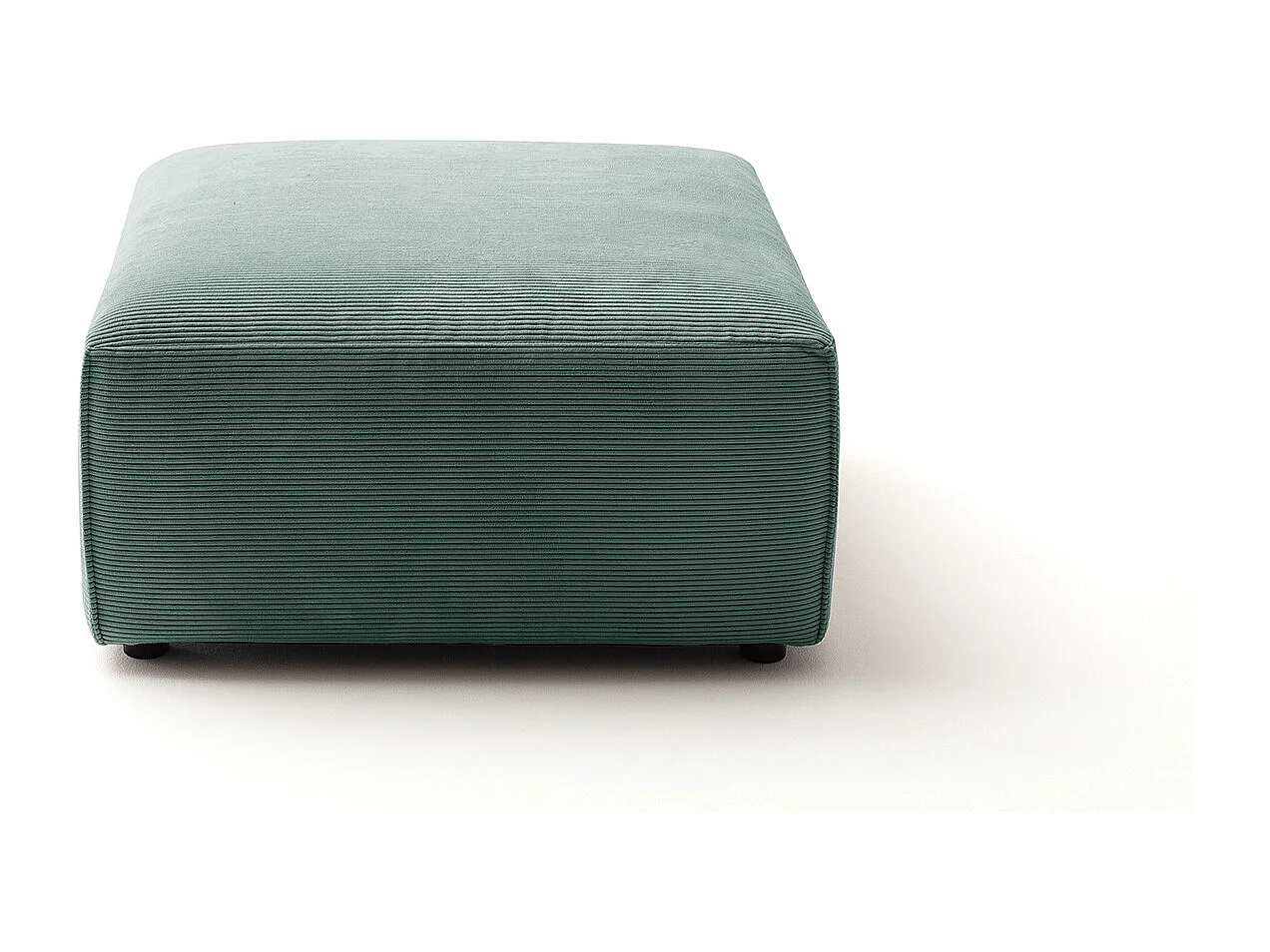 Pouf rembourré - vert émeraude Velours côtelé - RANI