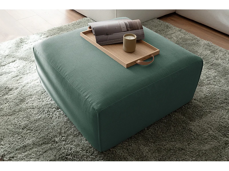 Pouf - verde smeraldo Velluto a coste - RANI