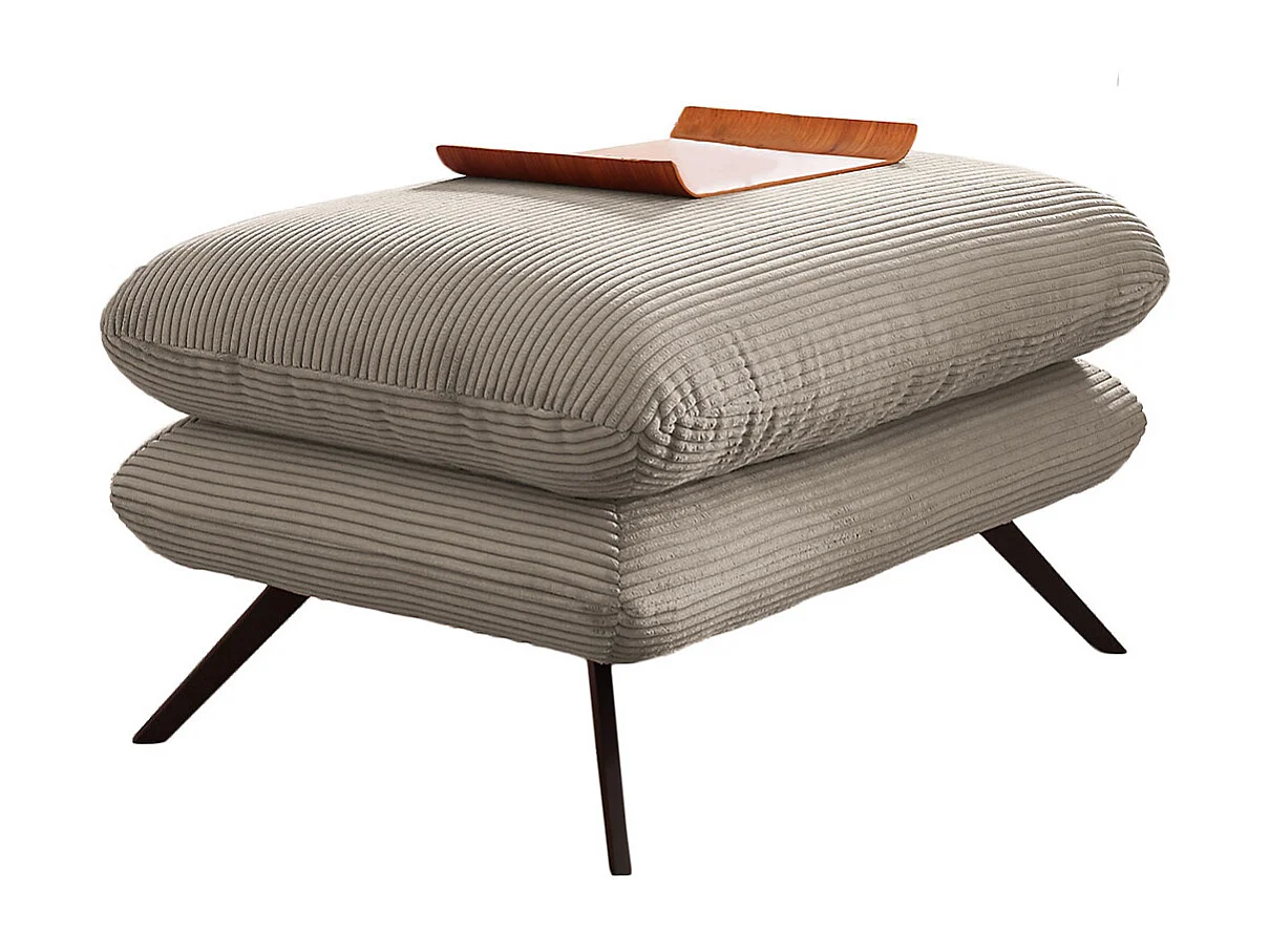 Pouf rembourré - granit Velours côtelé - CHARME
