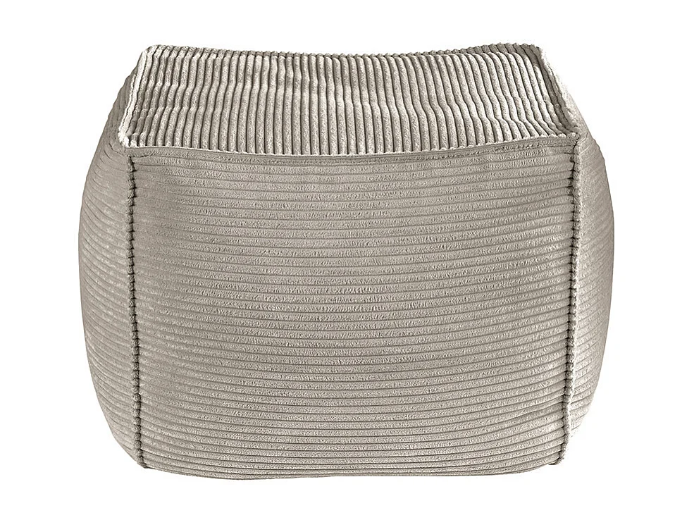 Pouf rembourré - gris pierre Velours côtelé - ALEA