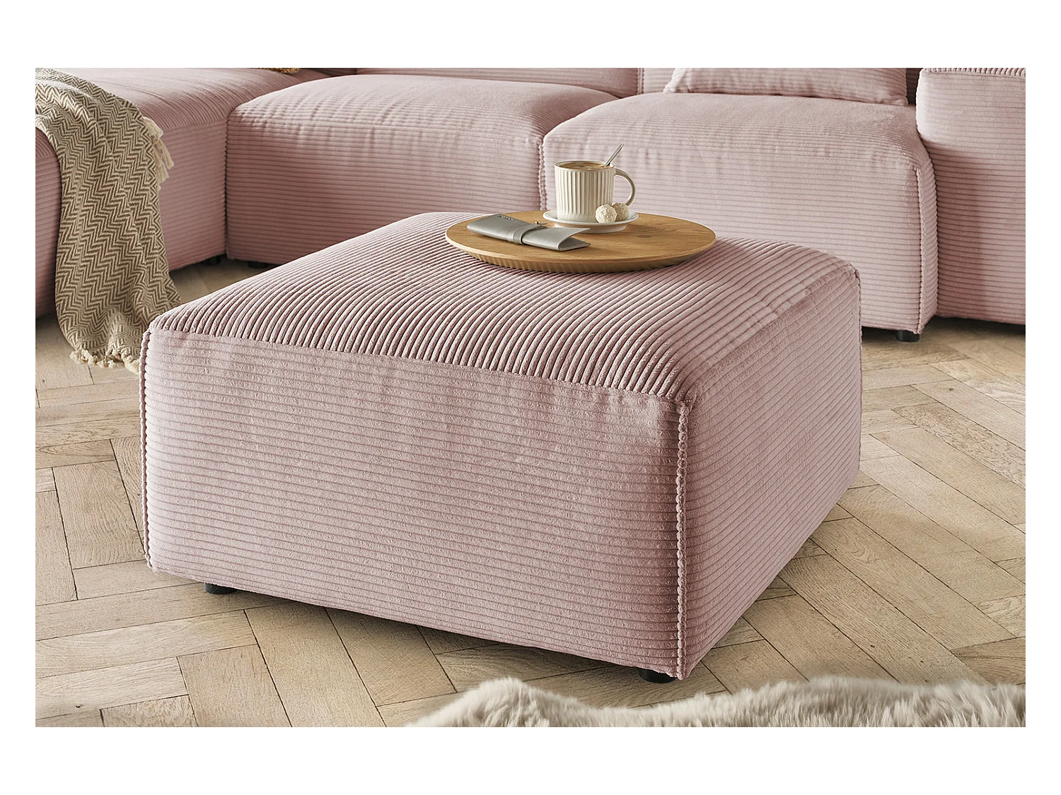 Polsterhocker - Pink Cord - RANI
