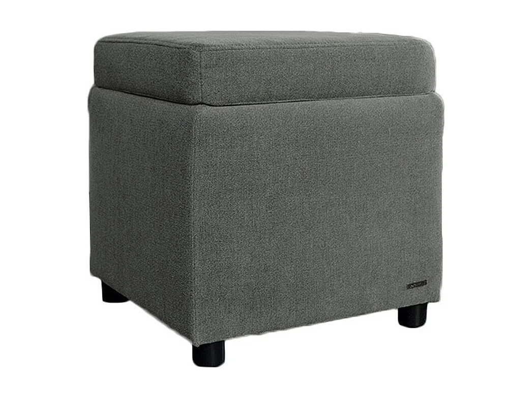 Pouf - argent tissu tissé - IDA