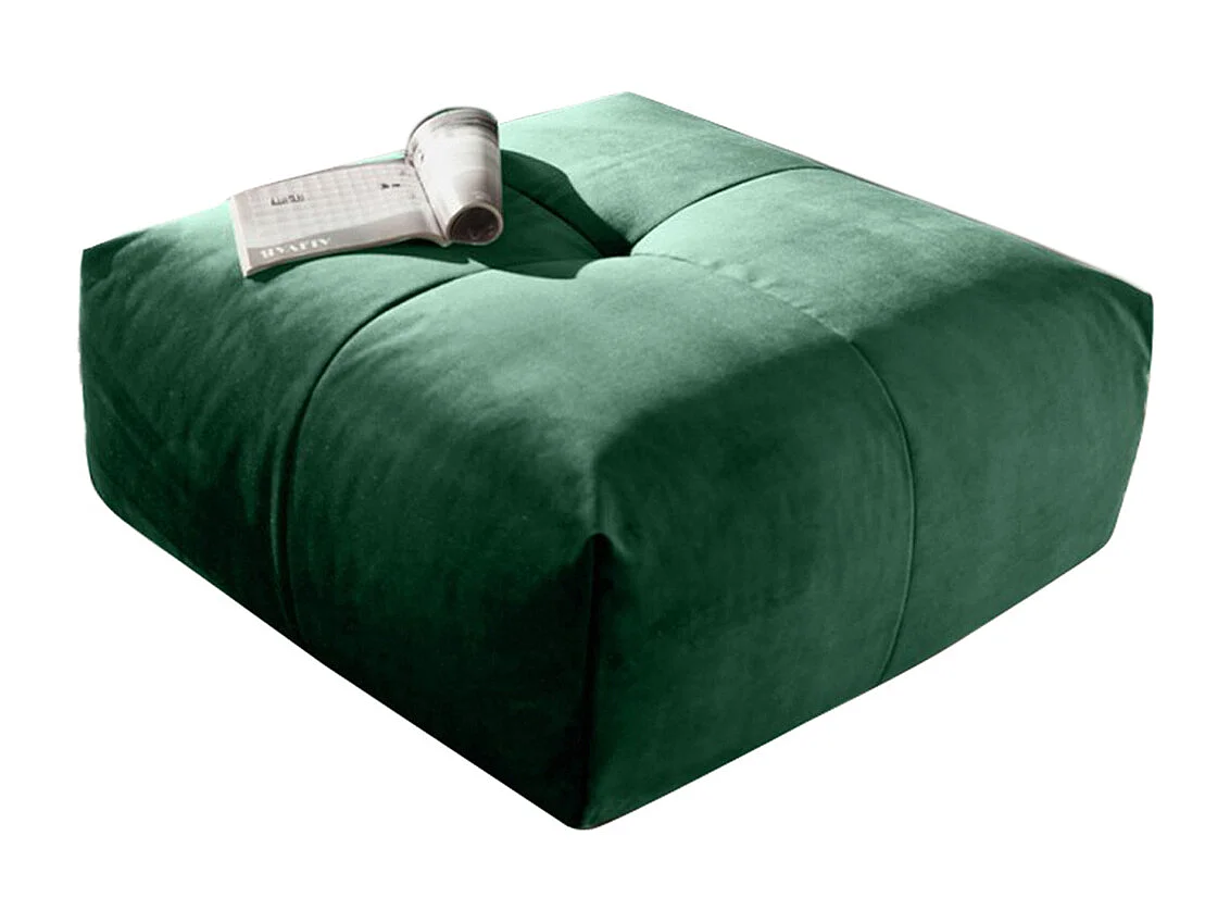 Pouf imbottito - verde smeraldo velluto - PALACE