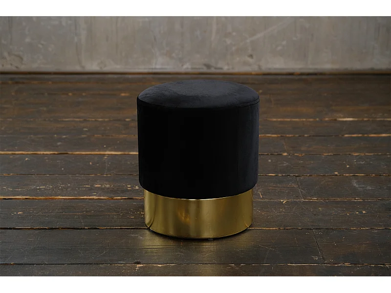 Polsterhocker - Schwarz Velvet - LIZA