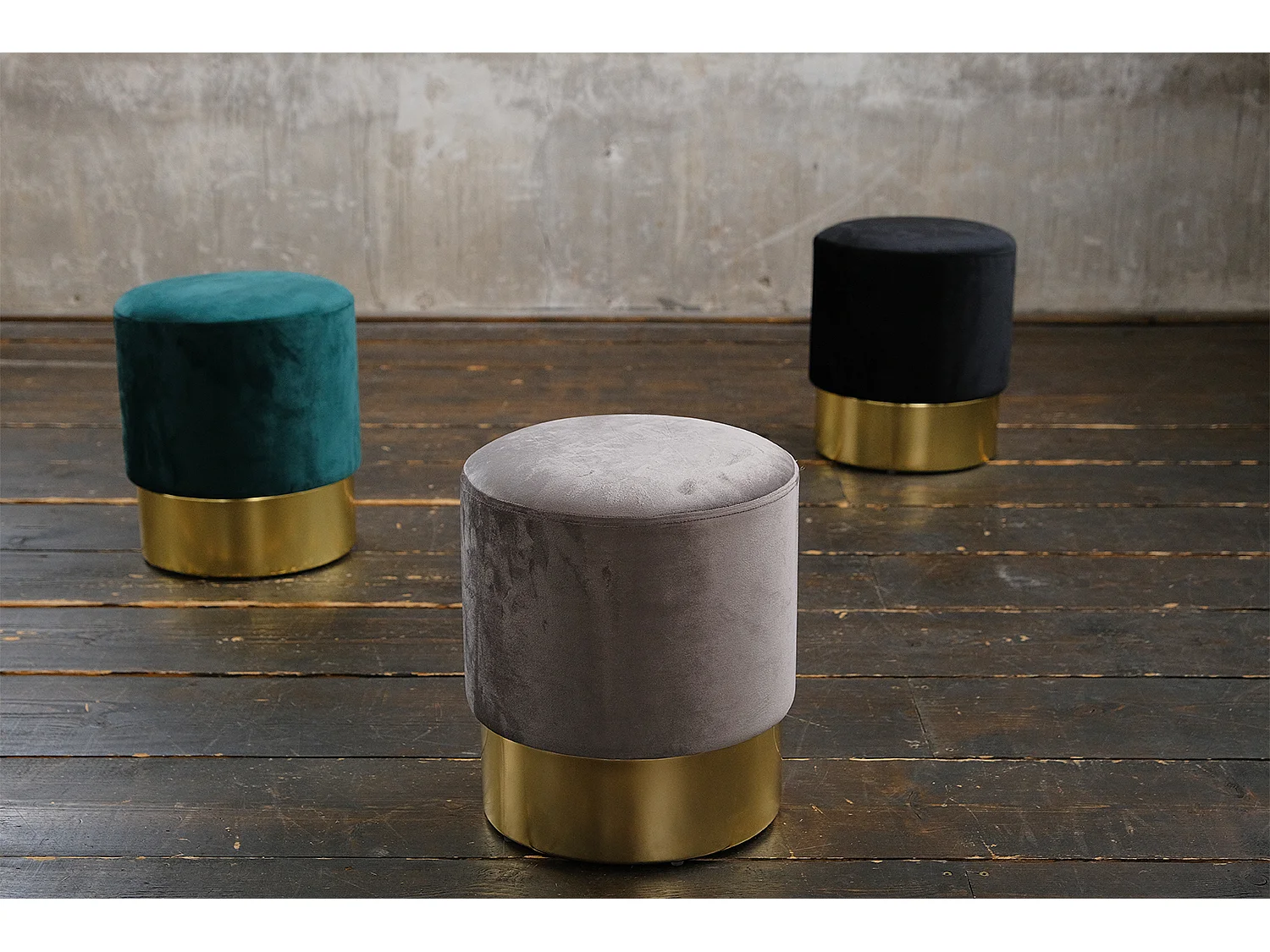 Polsterhocker - Schwarz Velvet - LIZA