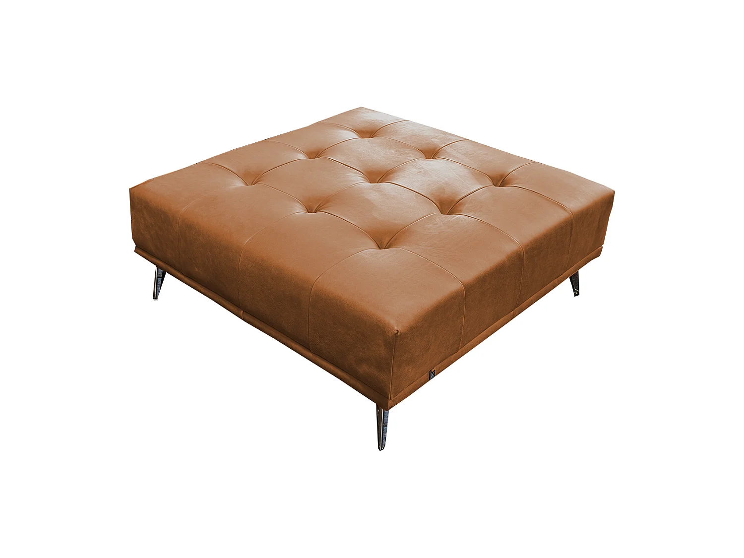 Pouf rembourré - marron cuir - WIOLO