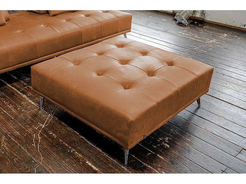 Gestoffeerde kruk - Bruin Leer - WIOLO