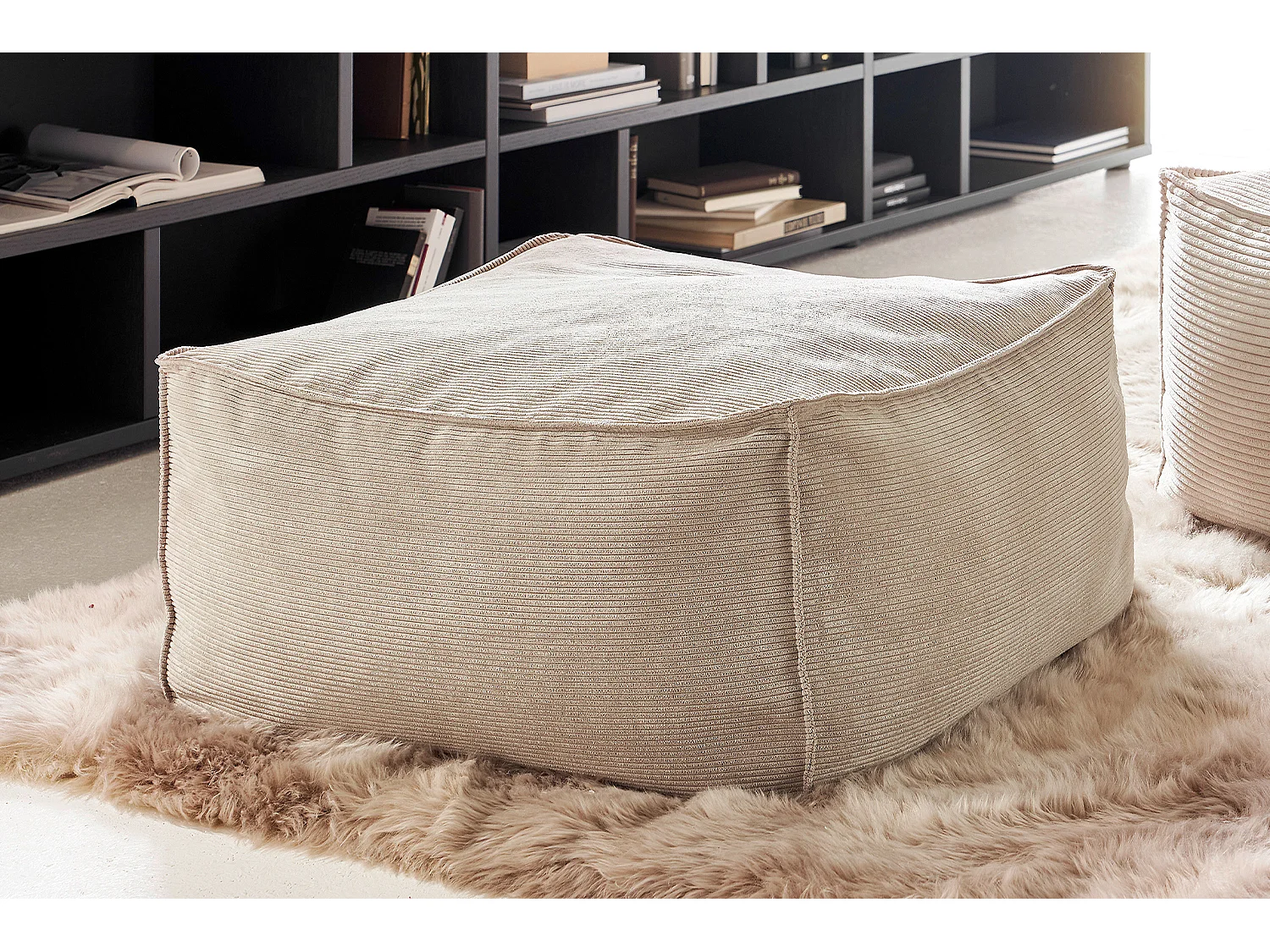 Pouf rembourré - blanc crème  - ALEA