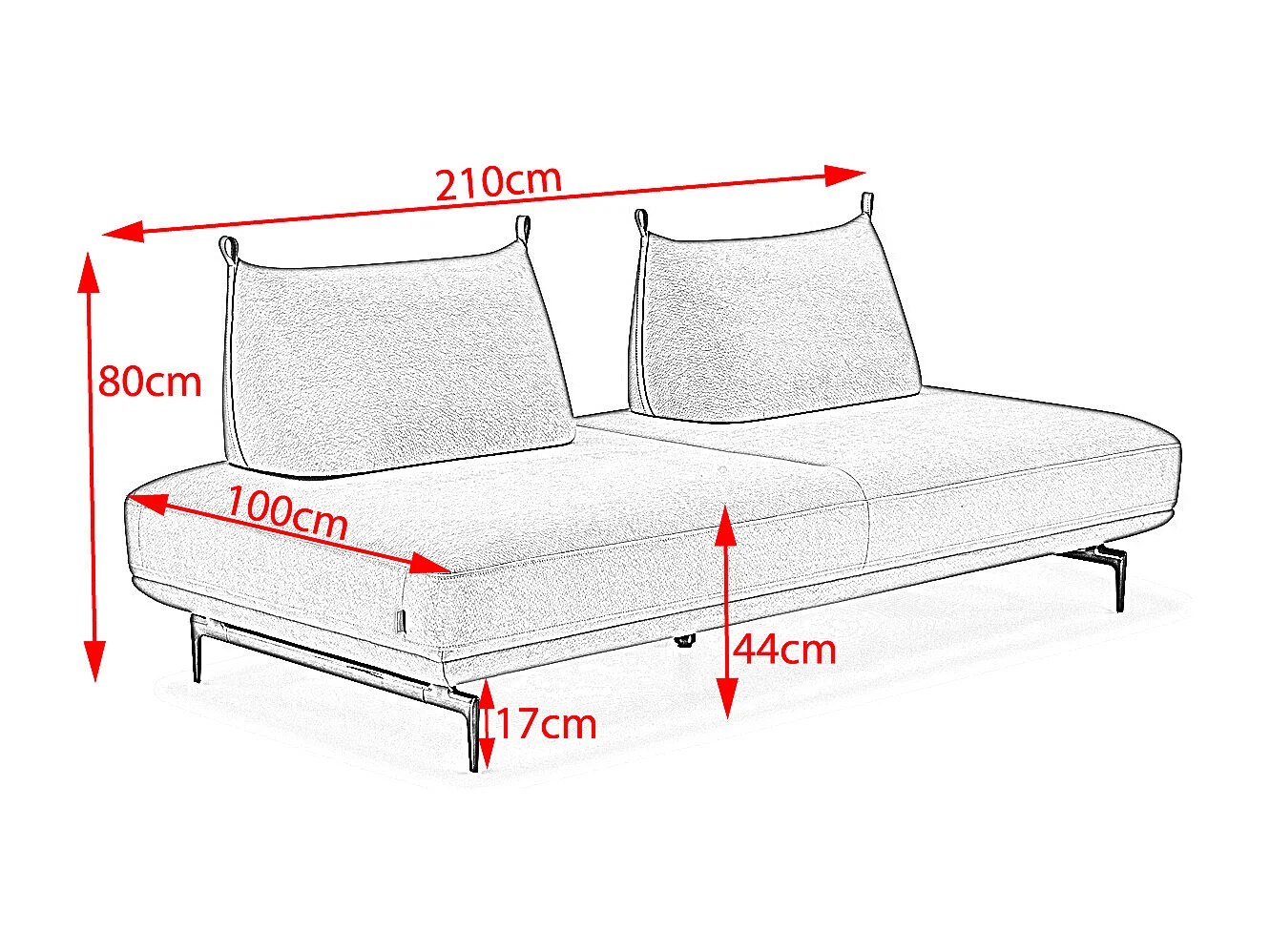 Schlafsofa - Violett Webstoff - CANE