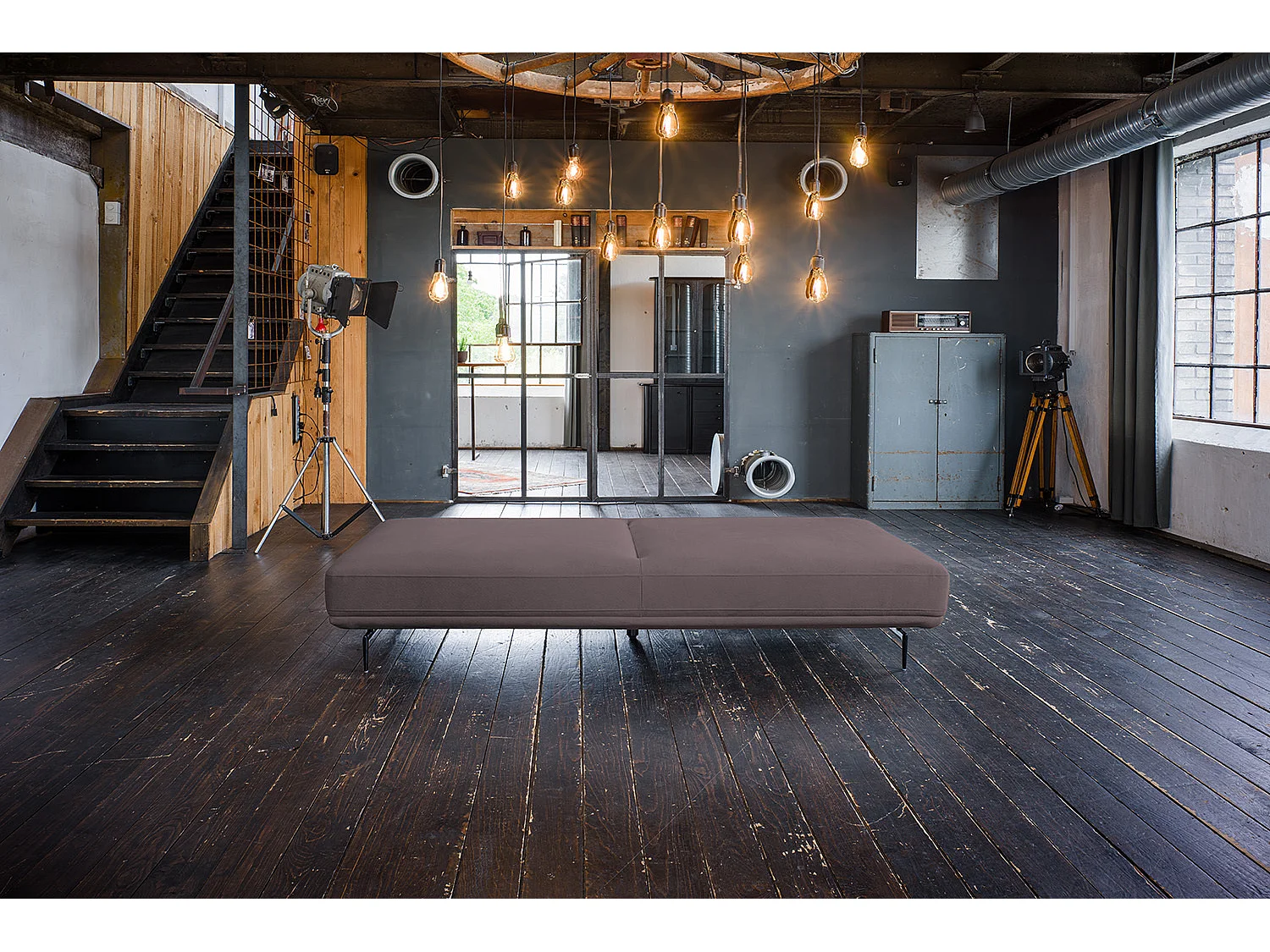 Schlafsofa - Violett Webstoff - CANE