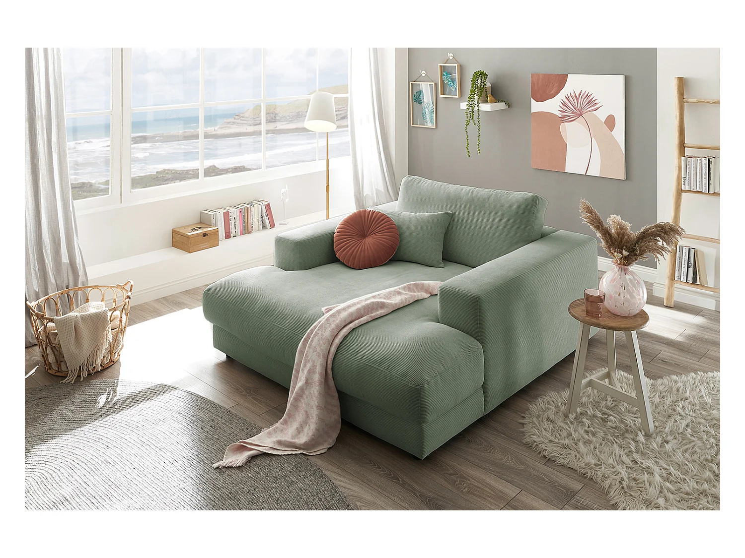 Chaise - Vert Velours côtelé - MADELINE