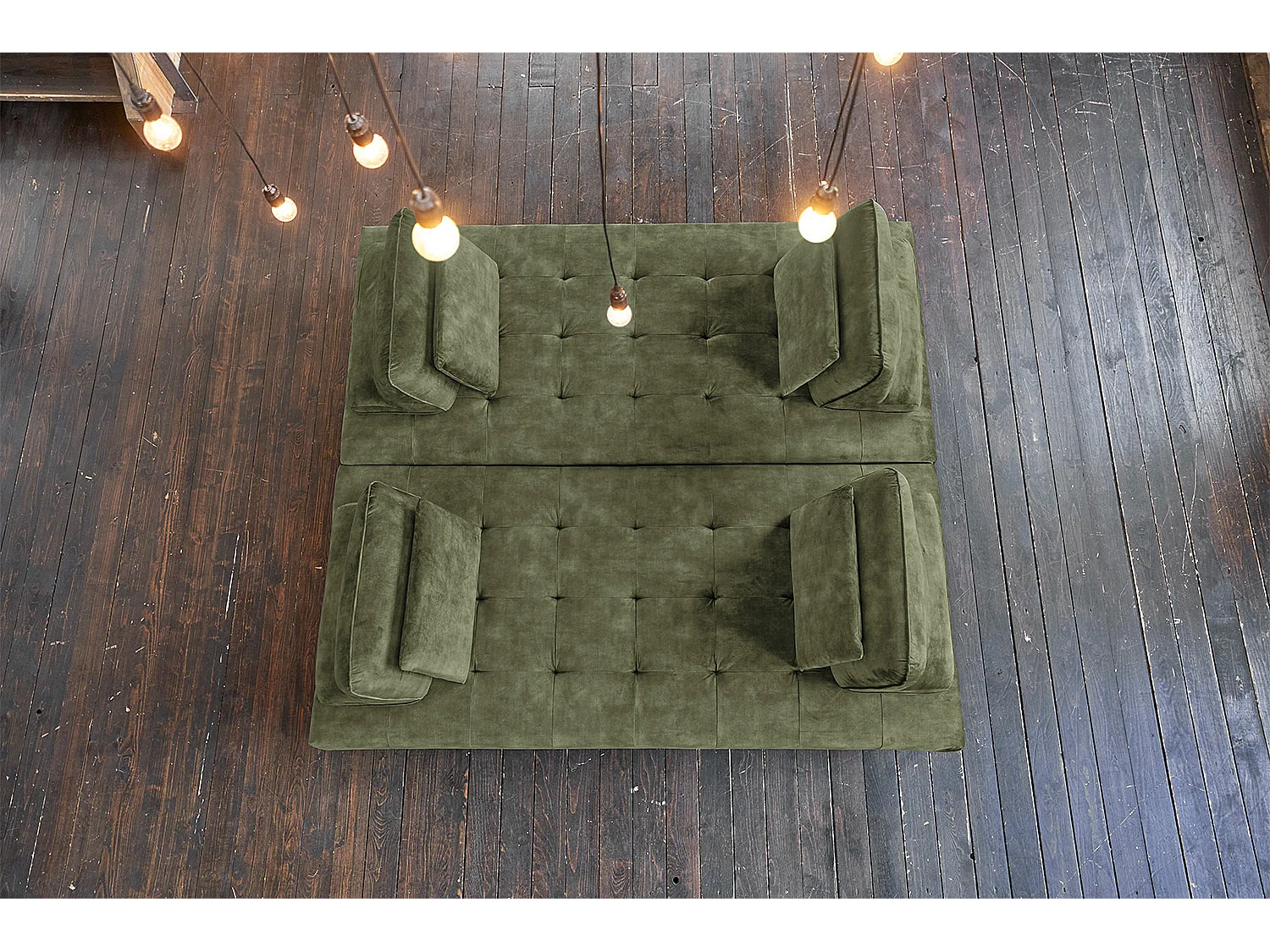 Sofá - verde oscuro terciopelo - WIOLO