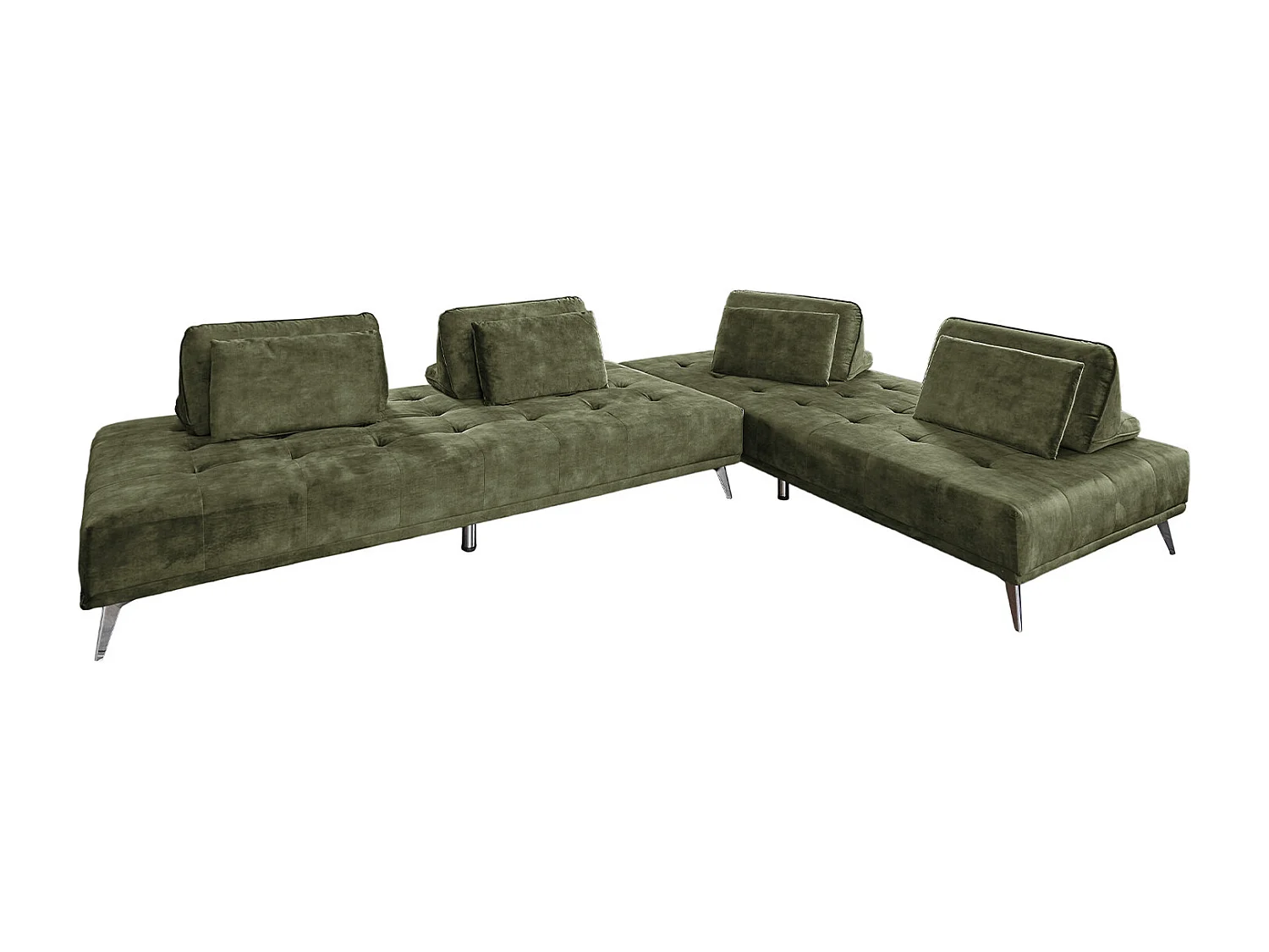 Ecksofa - Dunkelgrün Velvet - WIOLO