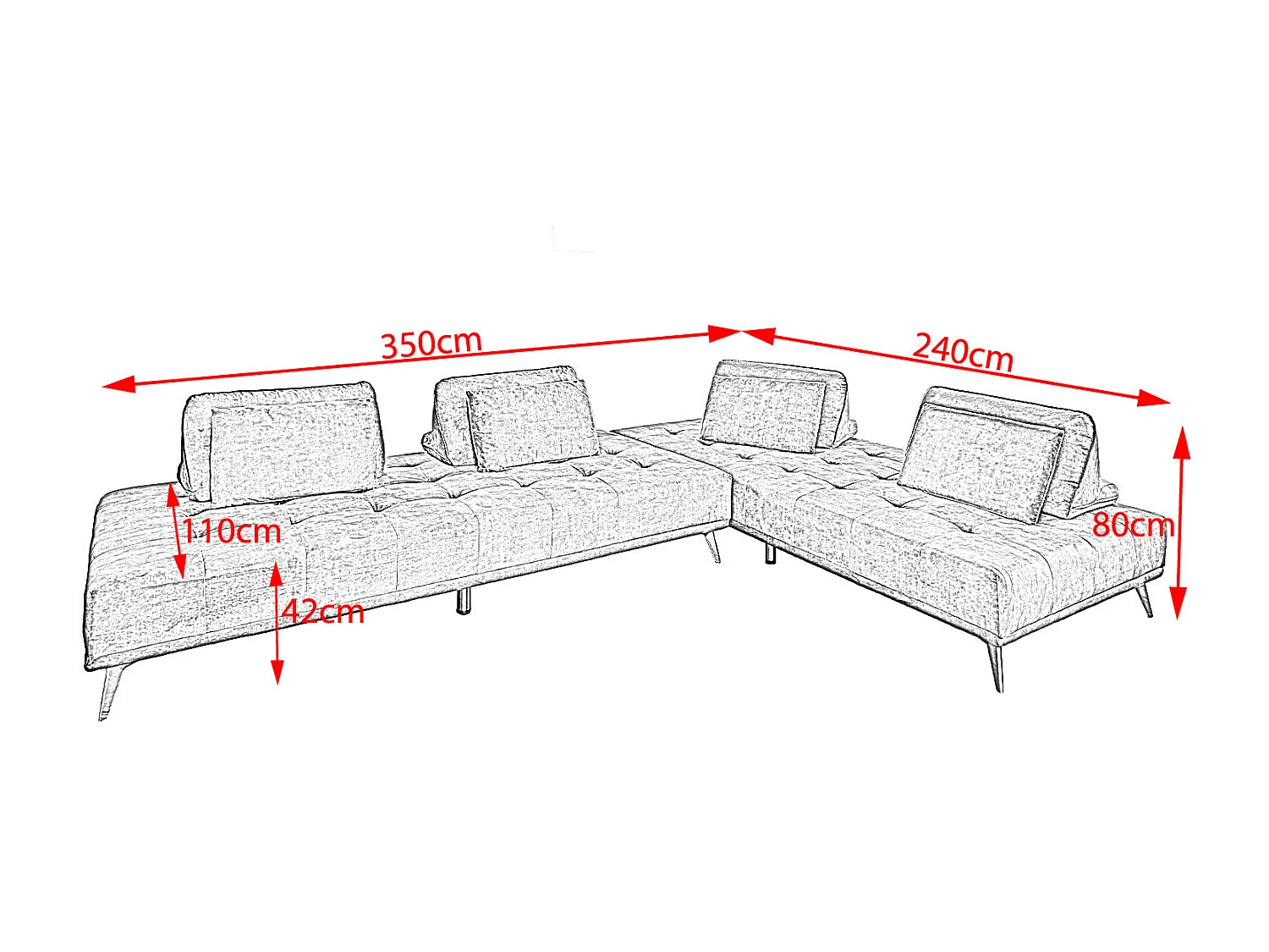 Ecksofa - Dunkelgrün Velvet - WIOLO