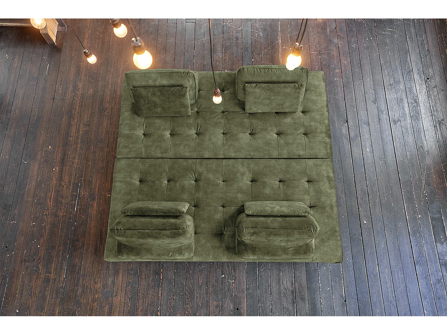 Ecksofa - Dunkelgrün Velvet - WIOLO