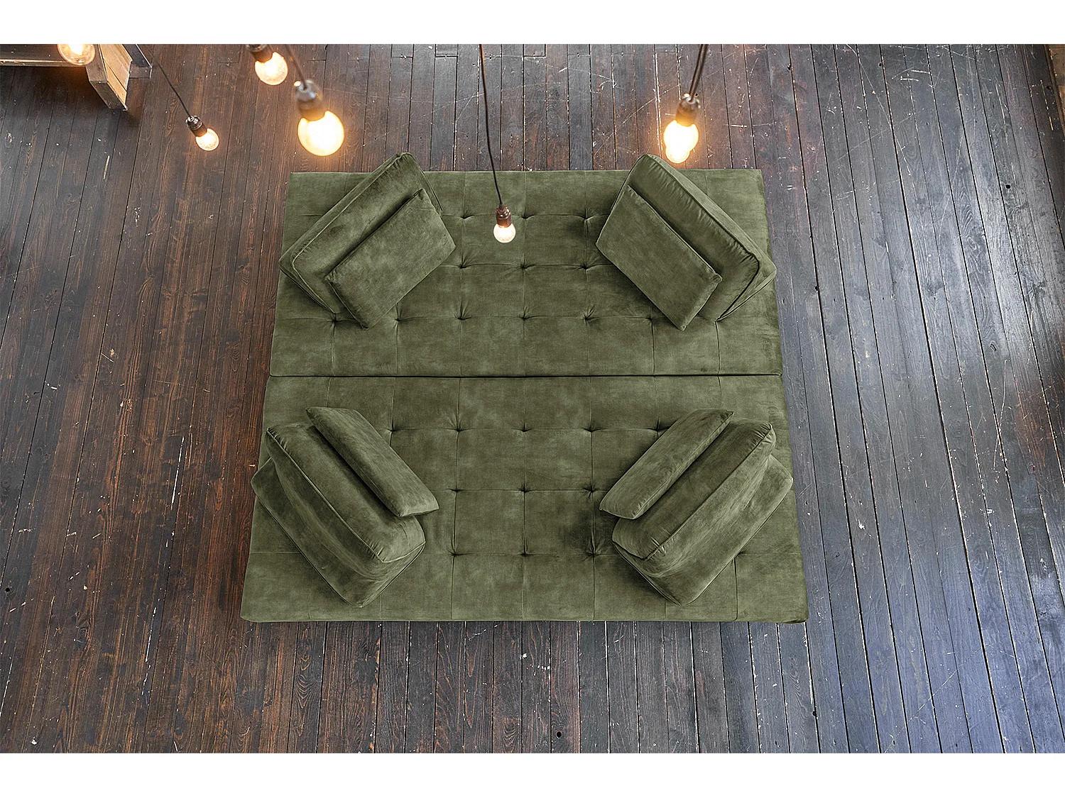 Ecksofa - Dunkelgrün Velvet - WIOLO