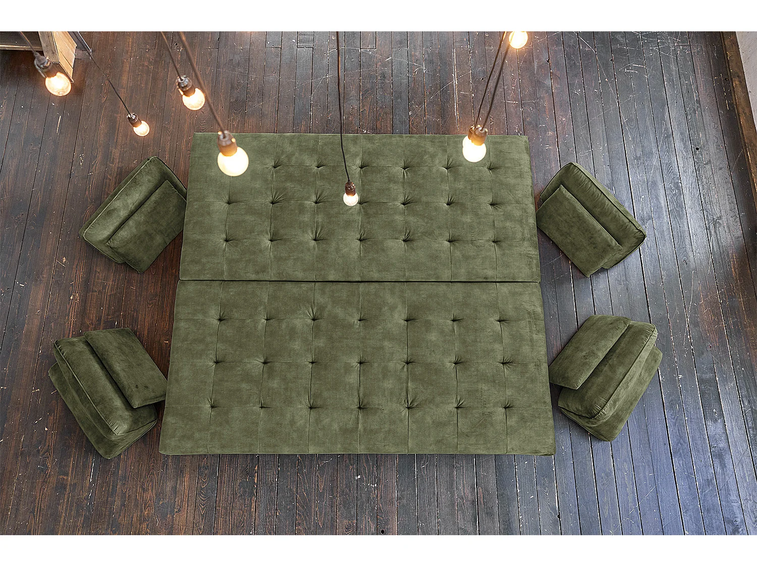 Ecksofa - Dunkelgrün Velvet - WIOLO