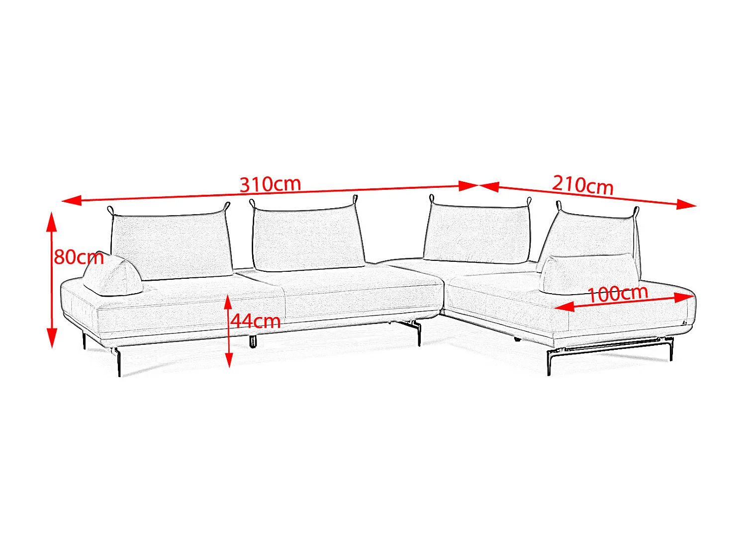 Ecksofa - Violett Webstoff - CANE