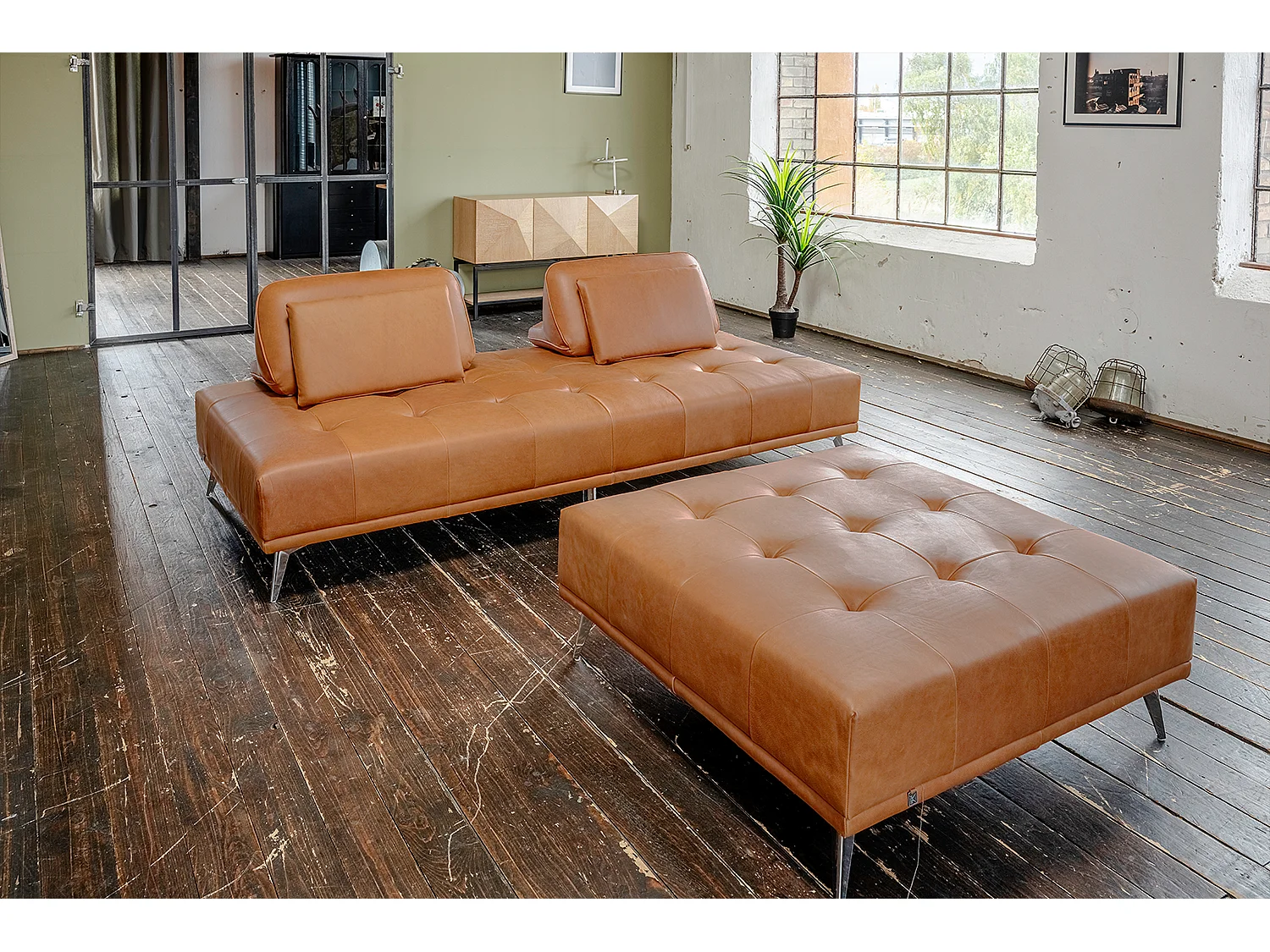 Divano letto - marrone pelle - WIOLO