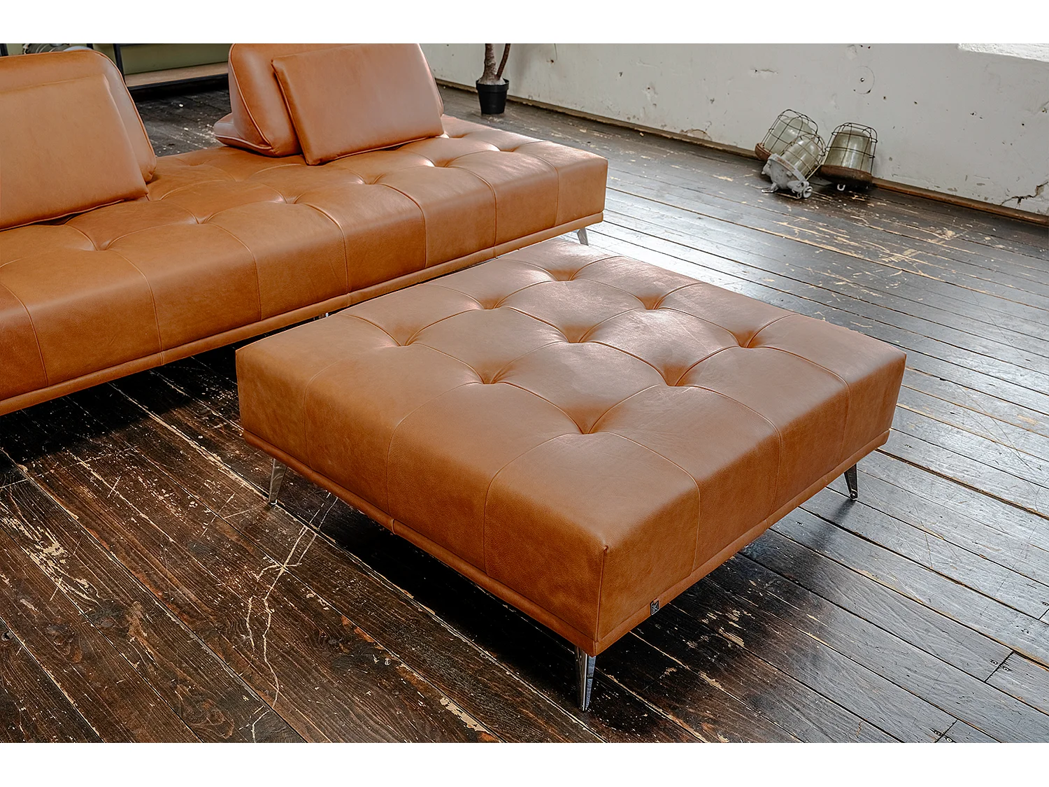 Divano letto - marrone pelle - WIOLO