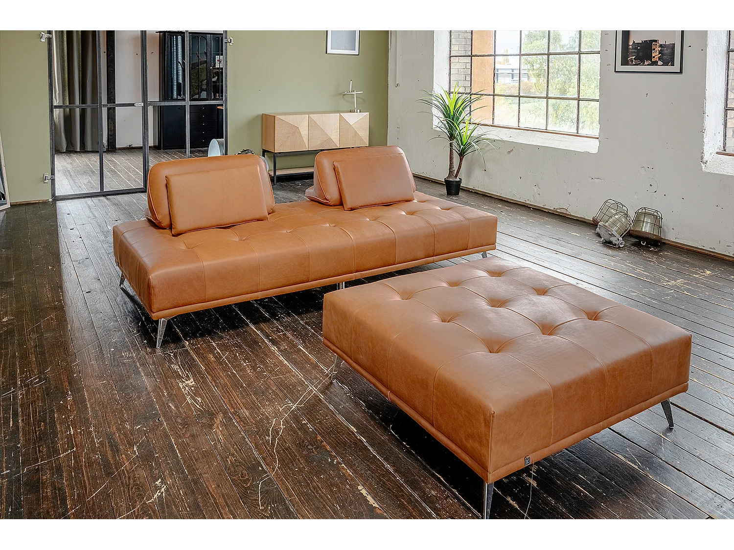 Divano letto - marrone pelle - WIOLO