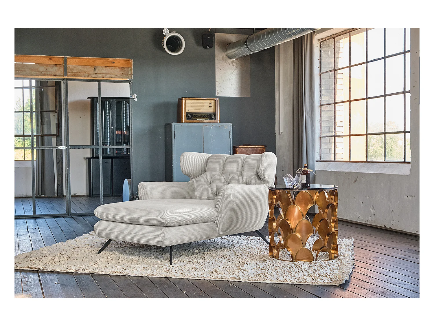 Longseat - Hellgrau Cord - CHARME