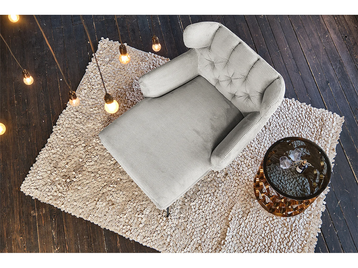 Langzit - Lichtgrijs Koord - CHARME