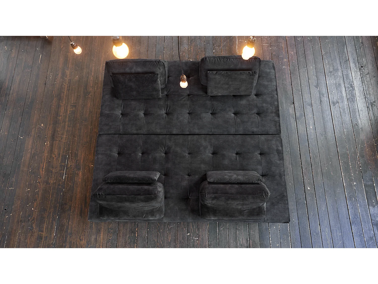 Divano letto - antracite velluto - WIOLO