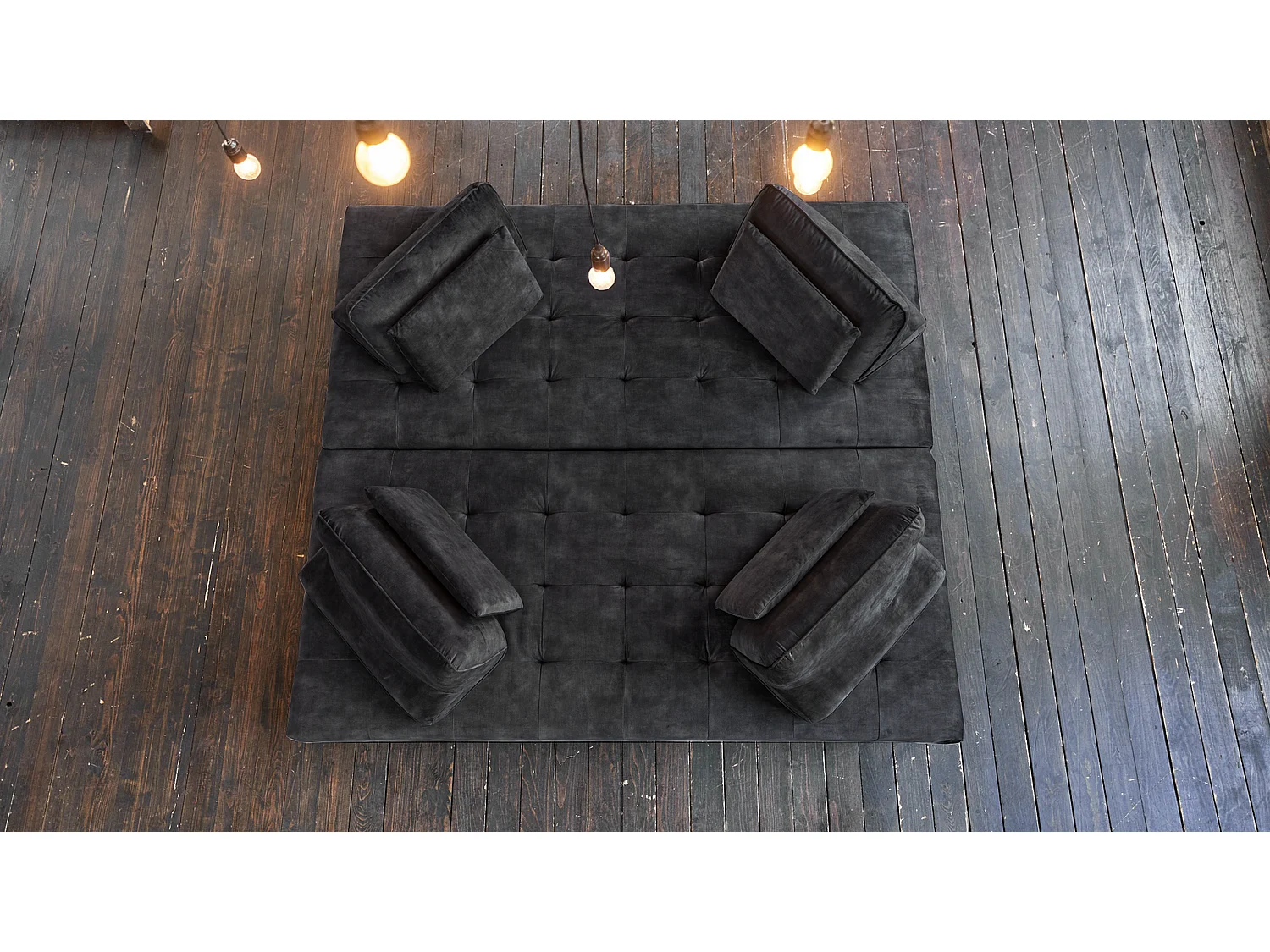 Divano letto - antracite velluto - WIOLO