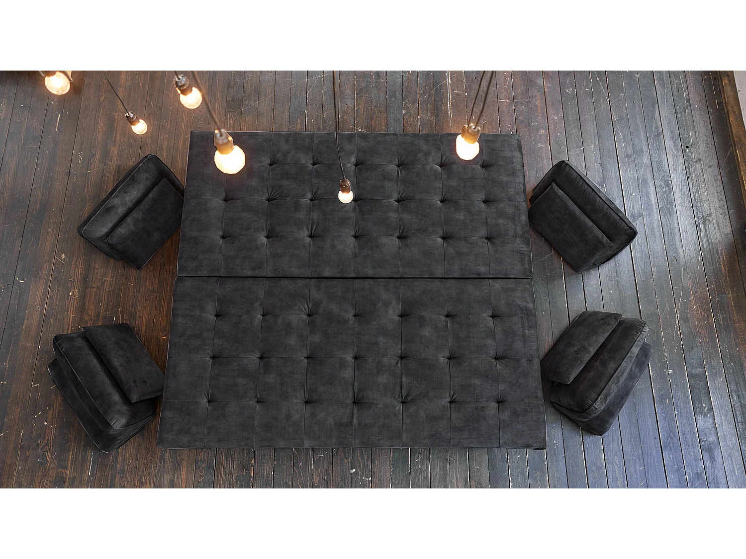 Divano letto - antracite velluto - WIOLO