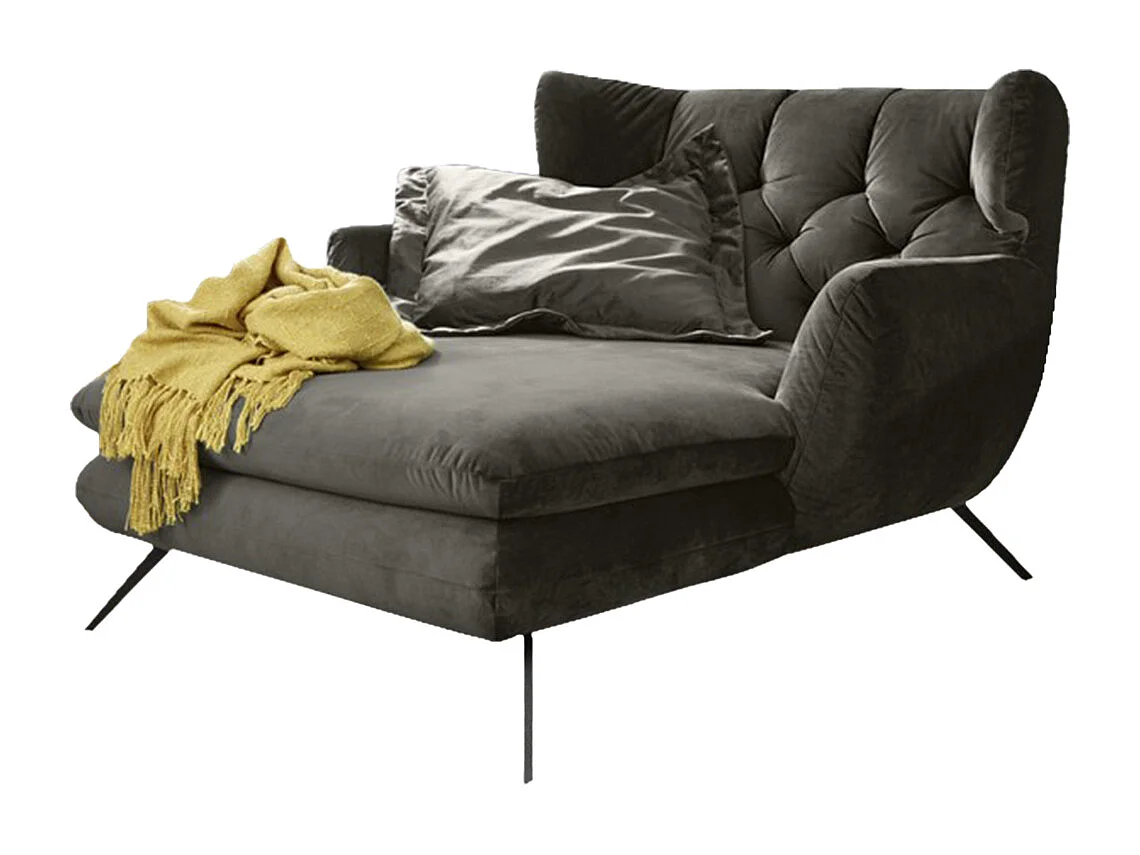 Fauteuil XXL - gris pierre Velours - CHARME