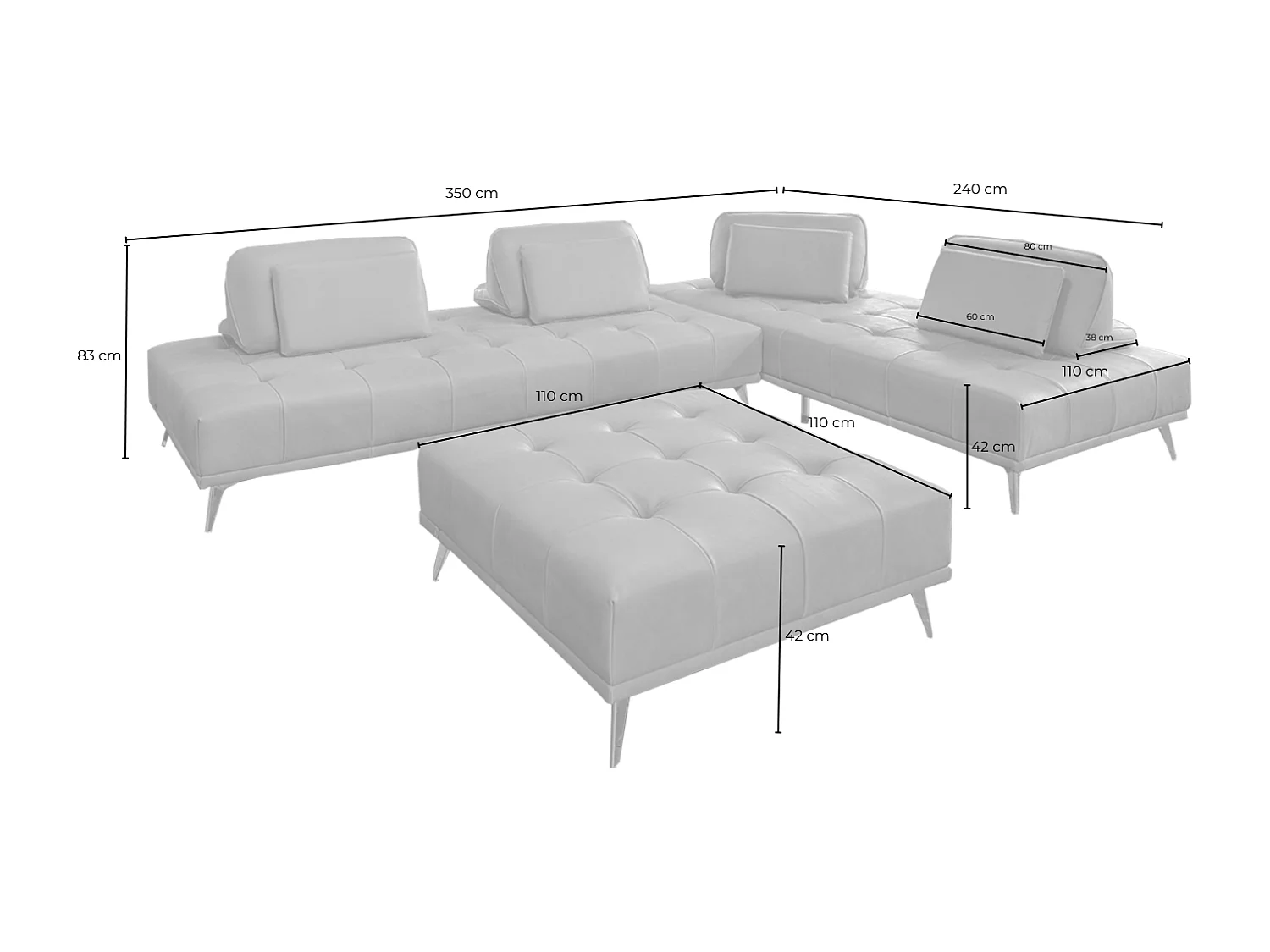 Divano letto - marrone pelle - WIOLO