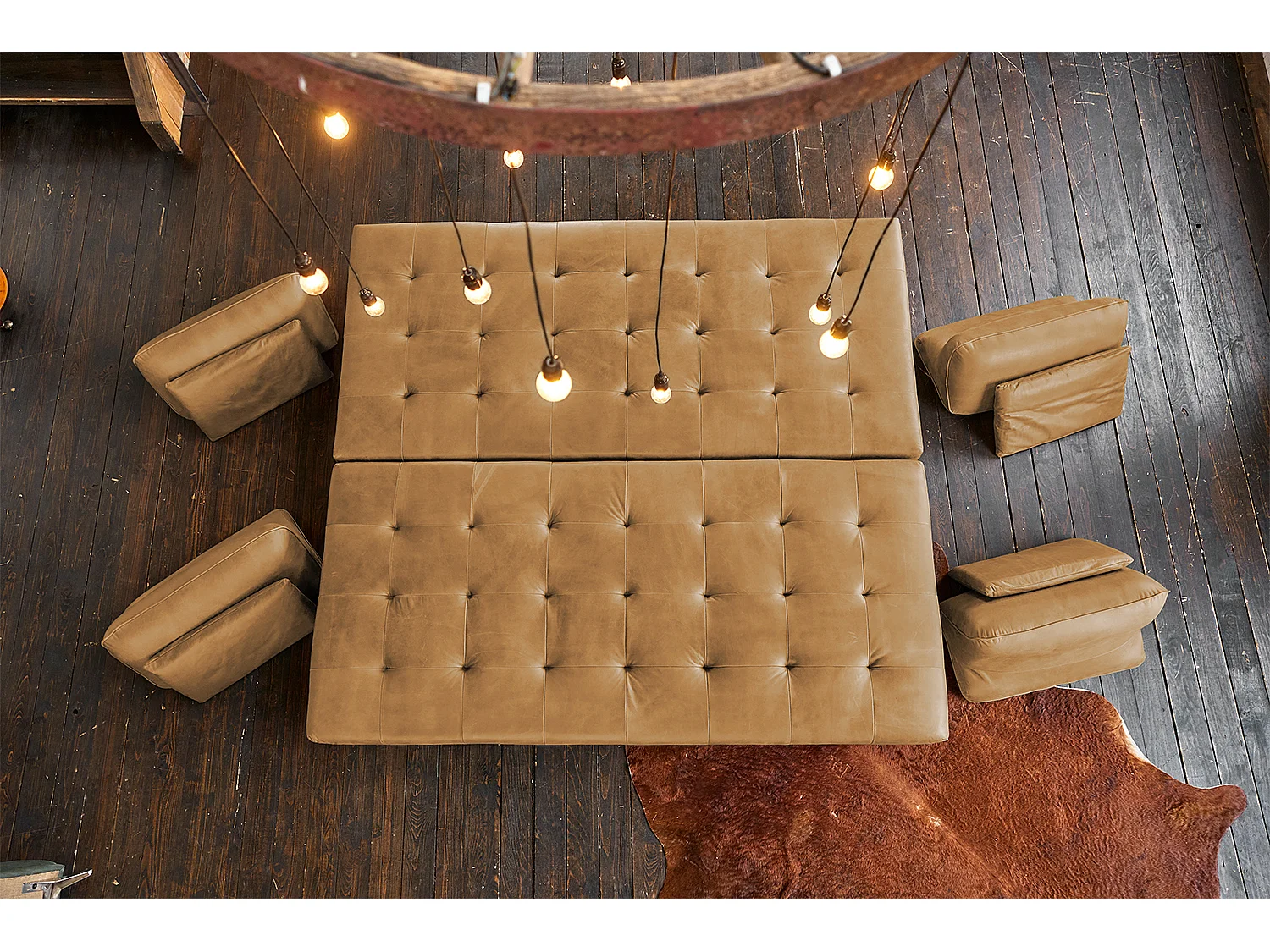 Divano letto - marrone pelle - WIOLO