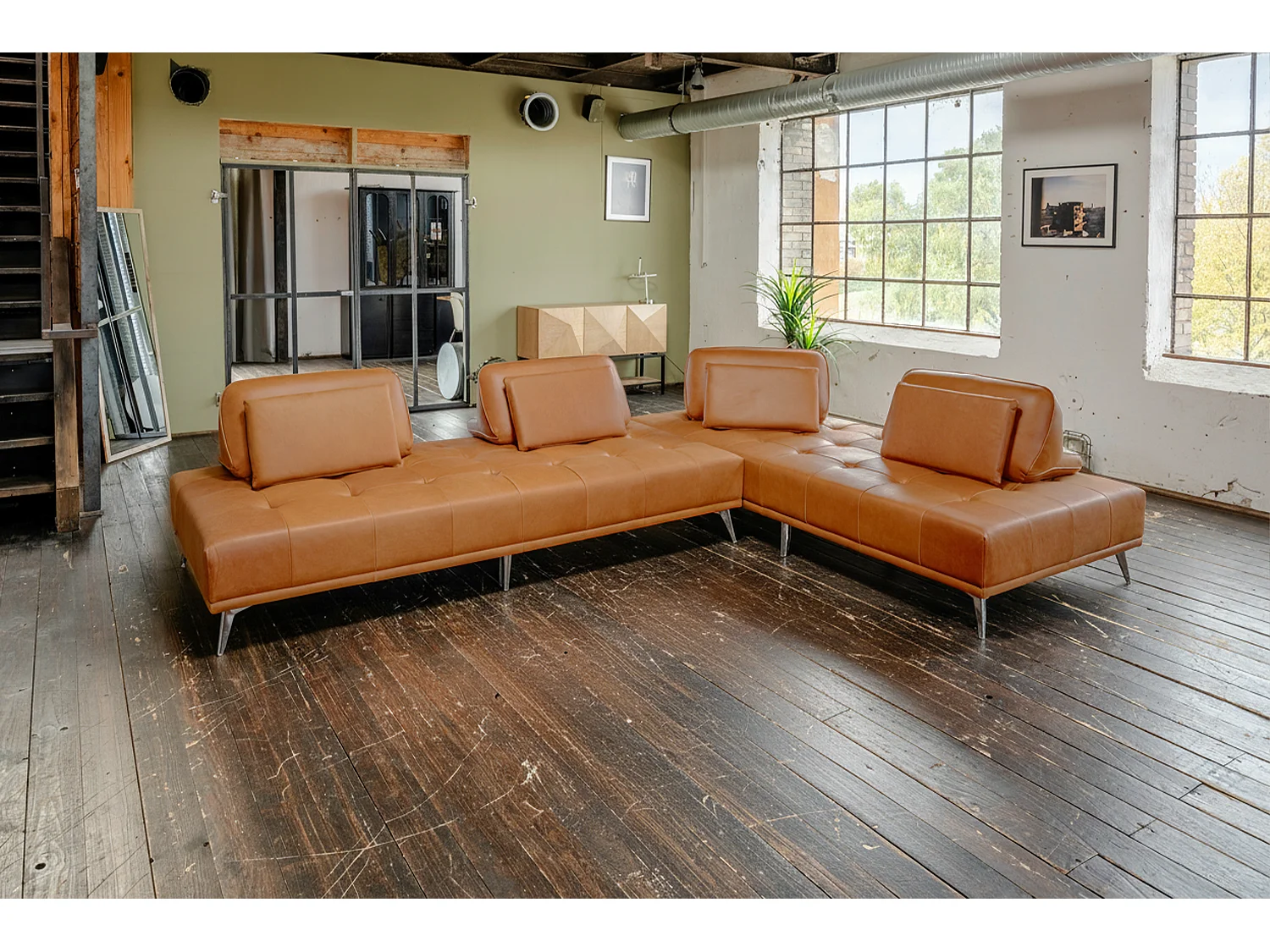 Divano letto - marrone pelle - WIOLO