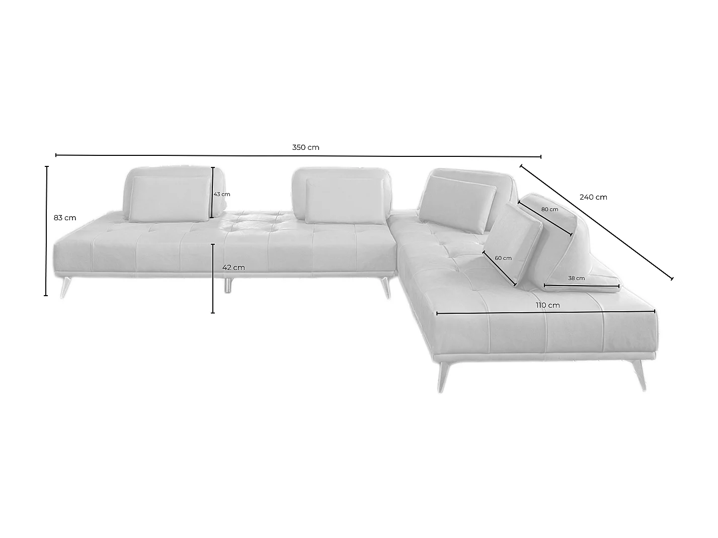 Divano letto - marrone pelle - WIOLO