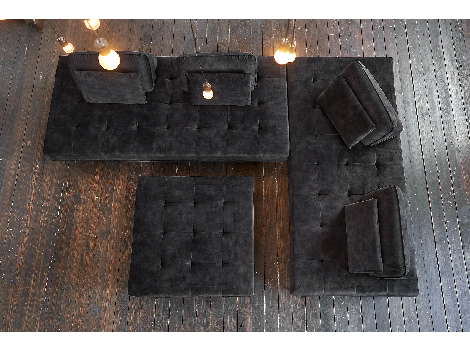 Sofá cama - antracita terciopelo - WIOLO